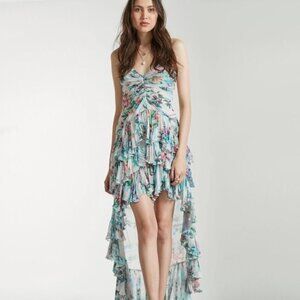 NWT Rococo Sand blue tropical print halter dress